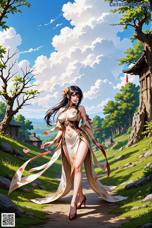 Hentai - The Frozen Elegance That Melts Starlight Set.2 20250106 Part 9 No.92ceb4 A woman in a long dress walking down a dirt road.
